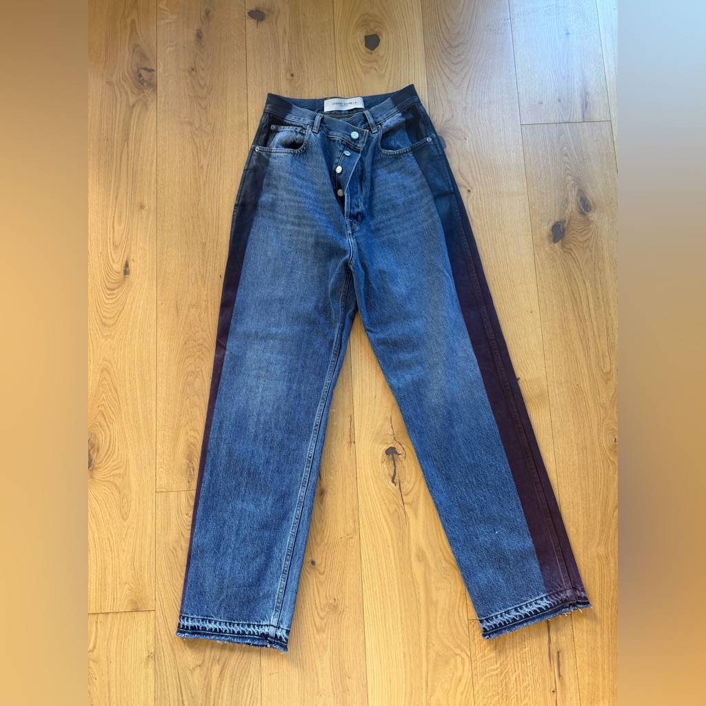 Golden Goose Two-Tone Blue Denim Jeans With Dark Side Panels